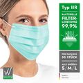 Medizinische Einweg OP-Masken 3-lagig Typ II R DIN EN 14683 (99,99% BFE) grün S