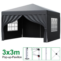 Pop-up Pavillon 2x2M/3x3M Faltpavillon Gartenzelt Partyzelt Festzelt Wasserdicht