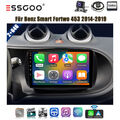 Car Radio 64G GPS NAV Bluetooth Carplay Android13 KAM Für Smart Fortwo 453 14-19