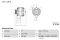 BOSCH Lichtmaschine Generator Lima 0 986 048 801 +117.63€ Pfand für OPEL ASTRA