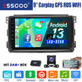 Android13 DAB+ 32G Autoradio Carplay GPS NAV KAM WIFI Für Smart Fortwo 451 05-10