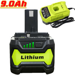 2x 18V 12,0Ah Akku für RYOBI One Plus Lithium HP RB18L50 P108 Batterie/Ladegerät