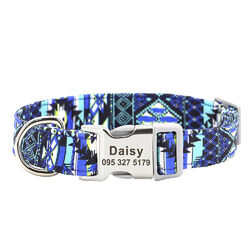 Personalisiert Hundehalsband mit Namen Telefonnummer Gravur Weiches Nylon S M L