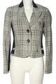 AMBIENTE Woll-Blazer Damen Gr. DE 36 hellgrau-schwarz-hellbeige Elegant