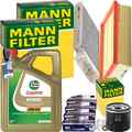 MANN INSPEKTIONSPAKET+4L CASTROL 5W-40 ÖL passend für RENAULT CLIO III 1.2+16V