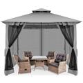 Pavillon 3x3m/3,3x3,3m Luxus Gartenpavillon Partyzelt Gartenzelt Festzelt Gazebo