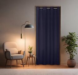 Türvorhang mit Teleskopstange ohne Bohren Thermo blickdicht tinycurtains