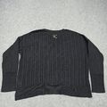 Odd Molly Oversize Pullover 3 - L Schwarz Baumwolle Pointelle Strick Lockerer