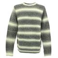  QS by S OLIVER Herren Pulli Pullover Strick Rundhals grau weiß gestreift 30753