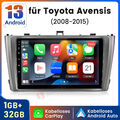 Für Toyota Avensis 2008-2015 9"Android13 Autoradio GPS Navi BT WIFI CarPlay DAB+