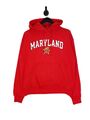 Champion College Hoodie Größe Large in Rot Herren Maryland Kapuzenpullover