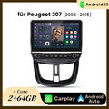 Android 13 Autoradio Carplay Für Peugeot 207 06-2015 GPS Navi DAB WIFI BT 2+64G