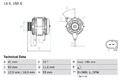 Bosch Lichtmaschine Generator für Fiat Ducato Iveco Daily 2006-2017 0986083760
