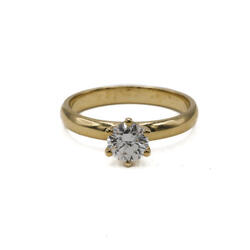 Ring mit Brillant Solitär 0,71 ct in 14 Kt. 585 Gold GIA & IHK Gutachten GR. 54