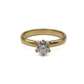 Ring mit Brillant Solitär 0,71 ct in 14 Kt. 585 Gold GIA & IHK Gutachten GR. 54