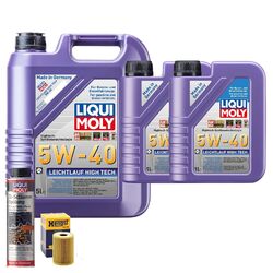 Motoröl 5W40 LIQUI MOLY Leichtlauf High Tech 7L+HENGST Ölfilter +Spülung