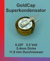 1 x GoldCap Superkondensator Elko Waggonbeleuchtung Flackerschutz 0,22F 5,5V