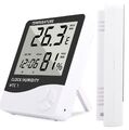 Digital LCD Thermometer Hygrometer Luftfeuchtigkeitsmesser Raumtemperatur Uhr DE