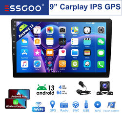 Android 13 Apple Carplay Autoradio 2 DIN 9" GPS NAVI USB WIFI KAM MIK RDS 4+64G