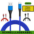 1m 2m 3m Schnell Ladekabel Datenkabel USB Kabel für Samsung S24 S23 S22 Ultra