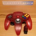 N64 CONTROLLER CLEAR RED transparent rot original Nintendo 64 Konsole Pad Spiele
