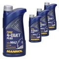 4x 1 Liter Mannol Motoröl 10W-40 4-Takt Plus Motorradöl API SL JASO MA2 4T