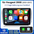 6G+128GB Android 13 Autoradio CarPlay DAB+GPS Navi für Peugeot 2008-2017 4G LTE 