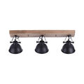 Deckenleuchte Balkenstrahler Holz schwarz exkl. 3xLED Spot drehbar 40 watt max