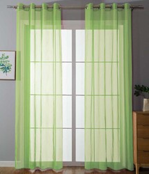 2er Set Ösenvorhänge Transparent »Uni« Gardine Bleiband HxB 175x140 cm Apfelgrün