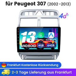 Android 13 Autoradio GPS Navi CarPlay 4+64GB RDS Für Peugeot 307 SW CC 2002-2013