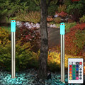 2er Set RGB LED Edelstahl Außen Leuchten dimmbar Steh Lampen Farbwechsler Lampe