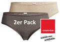 2er Pack conta Bikinislip Größe 36 Feinripp 789-8542 milchkaffee + palisander 