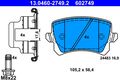 Bremsbelagsatz Scheibenbremse ATE 13.0460-2749.2 für VW AUDI PASSAT Q3 ALHAMBRA