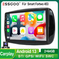 Android 13 Autoradio Carplay Für Mercedes Benz Smart Fortwo 453 KAM GPS NAV 64GB