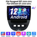 4+64G Carplay Für Peugeot 107 Citroen C1 Android12 Autoradio GPS Navi WIFI BT 4G