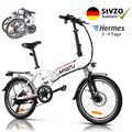 Myatu 250W Elektrofahrrad eBike 20'' Klapprad eBike Faltrad Shimano 7-Gang Weiß