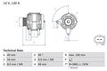 BOSCH Lichtmaschine Generator Lima 0 986 041 890 +133.83€ Pfand für VW T4 70A LT