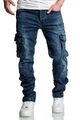 Herren Cargo Jeans Regular Slim Denim Hose Destroyed 7977