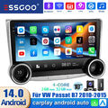 2+32G Android 14 DAB+ Für VW Passat B7 10-2015 10" Autoradio Carplay Kam Navi BT