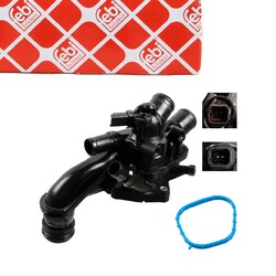 FEBI Thermostat + Gehäuse + Sensor für CITROEN C4 1 2 DS4 PEUGEOT 207 308 1.6