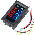 Mini Digital Voltmeter Amperemeter DC 100V 10A Blau Rot Dual LED mit 50A Widerst