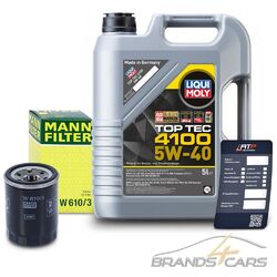 MANN-FILTER ÖLFILTER+5L LIQUI MOLY TOP TEC 4100 5W-40+ÖLWECHSELANHÄNGER 31924961# # # INKL. CASTROL ÖLWECHSEL ANHÄNGER # # #