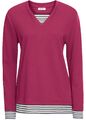 Langarm-Sweatshirt in 2-in-1-Optik  Gr. 36/38 Beerenrot Damen Sweat-Shirt Neu