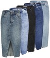 Sublevel Damen Jeans Rock Damenrock Midi Jeansrock wadenlang Midirock LSL-459