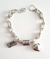 EDLES Bettel ARMBAND 925 Silber Charm Zirkonia ARMKETTE Armreif Anhänger Bead