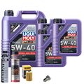 Motoröl 5W40 LIQUI MOLY 8L+HENGST Ölfilter+Spülung+Cera Tec+Ölablassschraube