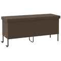 Gartentruhe Mit Rollen Braun 160x55x75 Cm Polyrattan