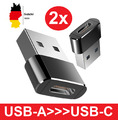 Adapter USB A Stecker auf USB C Buchse Konverter Laden Daten Stick Handy Laptop 