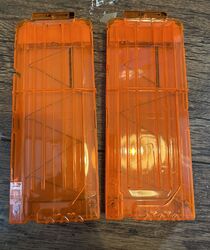 2 x Nerf N-Strike Elite 12 Dart Kugel Magazin Offiziell Orange Munition Halter