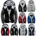 Herren Winterjacke Warm Gefüttert Fleecejacke Kapuzen Sweatjacke Hoodie Neue